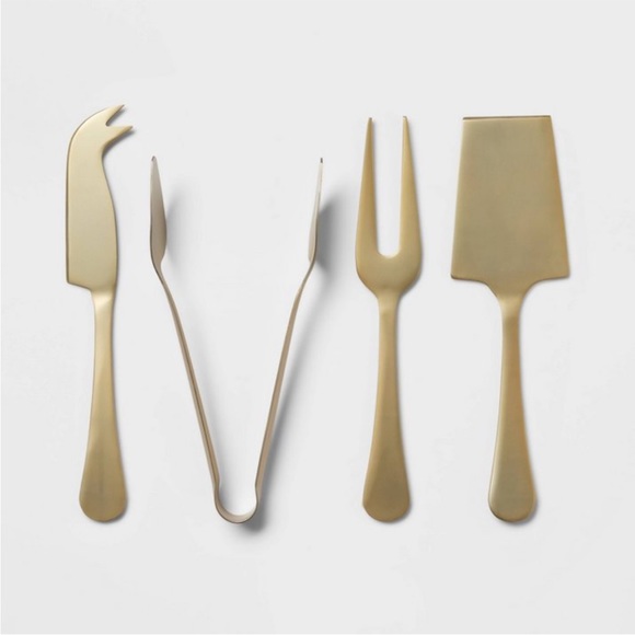 THRESHOLD NWT stainless steel cheese serving set -gold - Picture 1 of 6